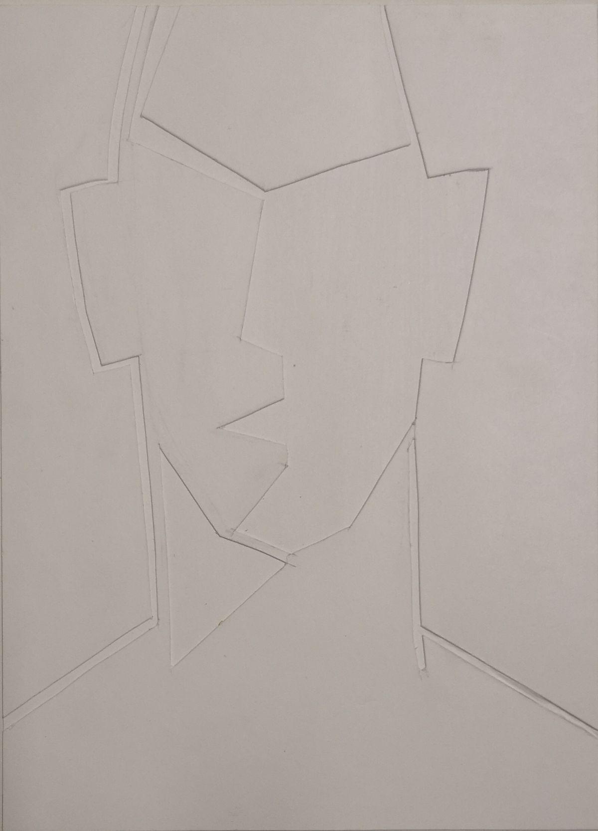 Kopf, 18,5 x 13,5 cm, 2013, Kartonrelief, 350&euro;